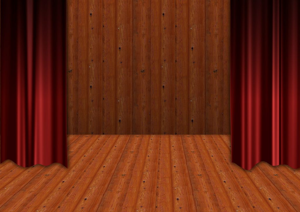 theatre, stage, curtain